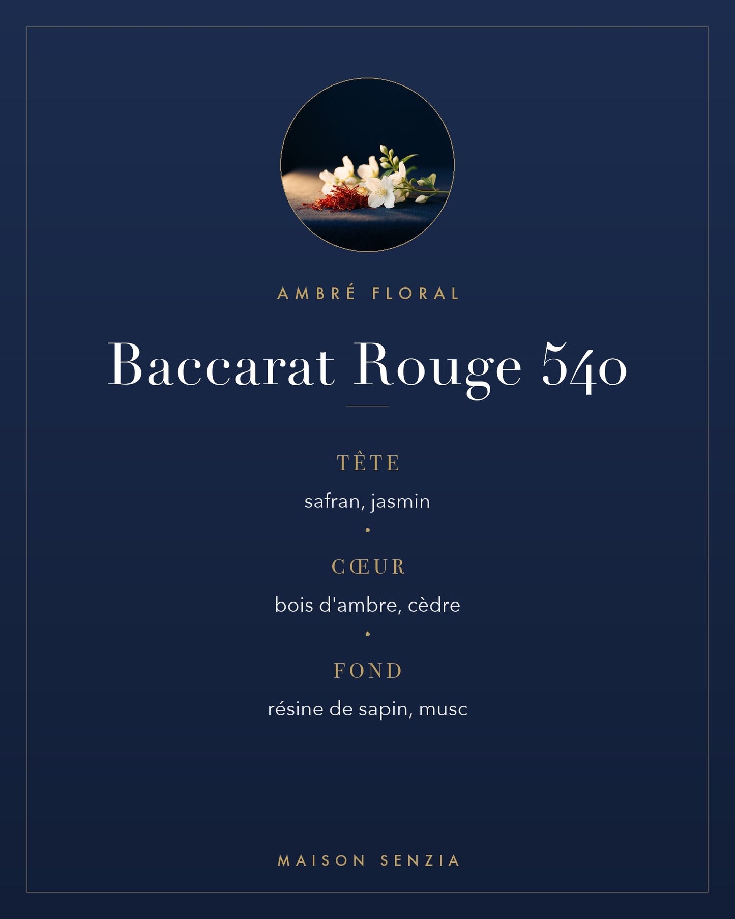 Baccarat Rouge 540 - pyramide olfactive