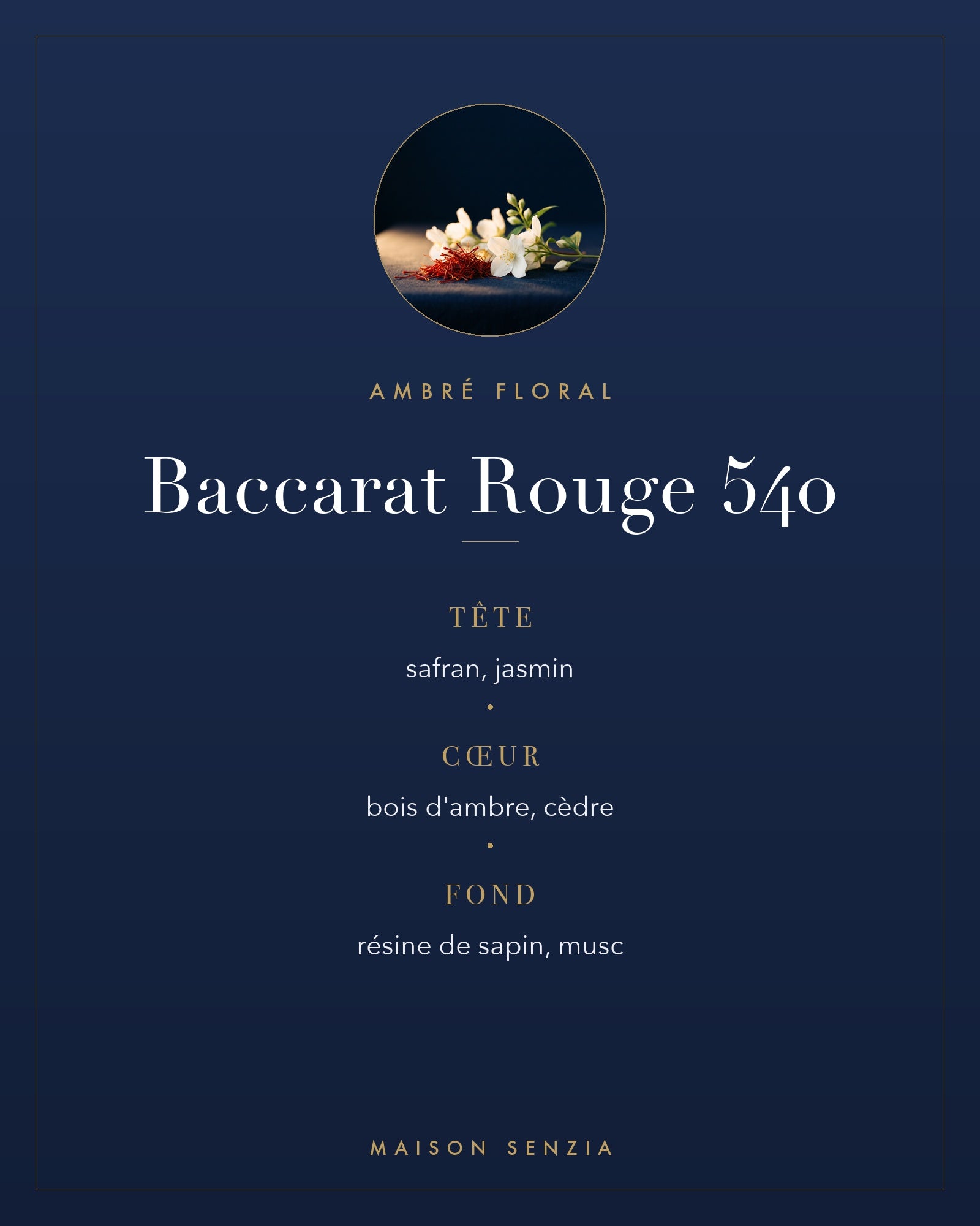 Baccarat Rouge 540 - pyramide olfactive