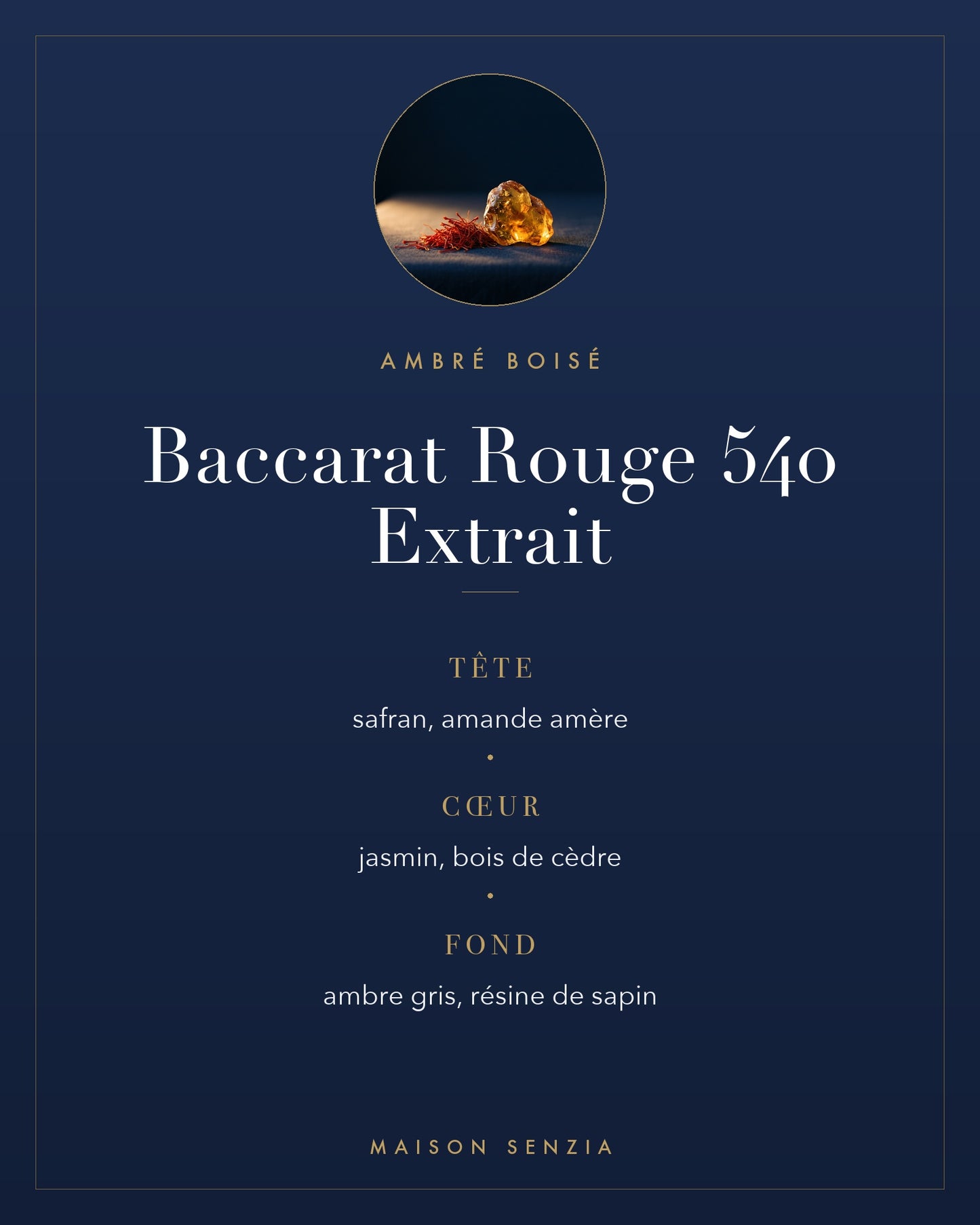 Baccarat Rouge 540 Extrait - pyramide olfactive