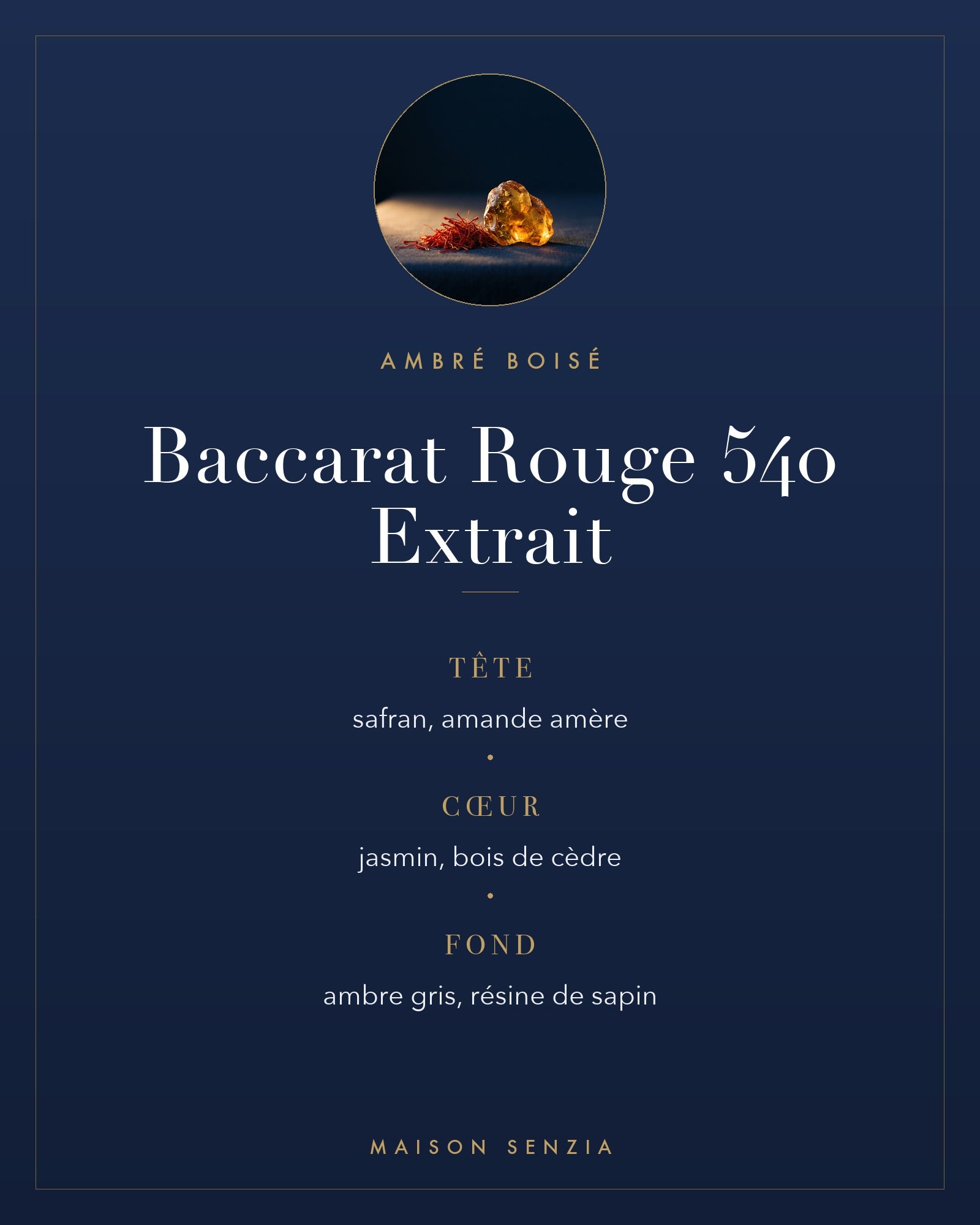 Baccarat Rouge 540 Extrait - pyramide olfactive