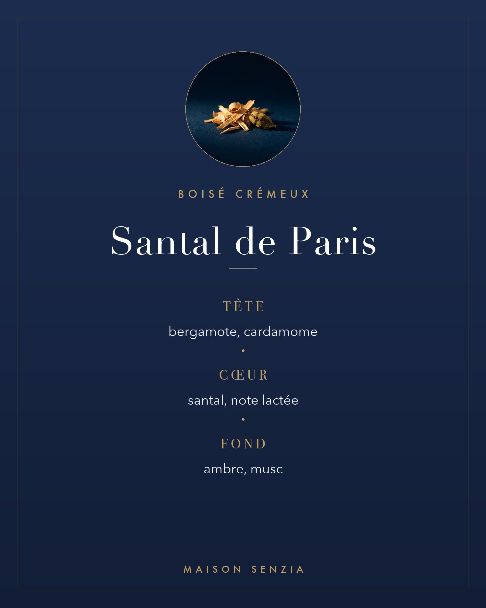 Santal de Paris - pyramide olfactive